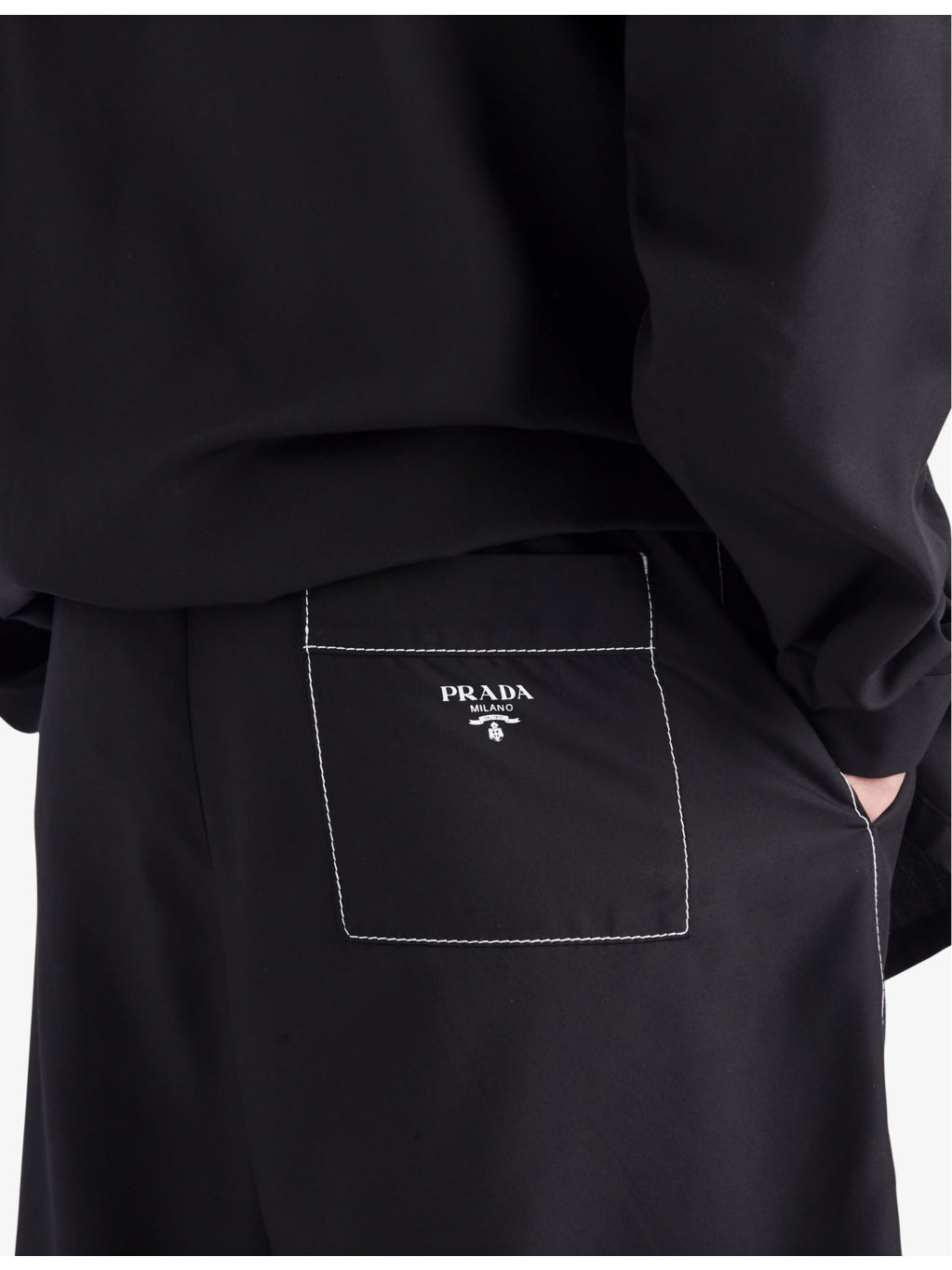Bermuda brand-logo silk shorts - 4