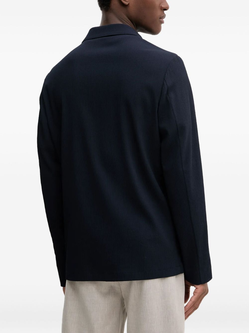 ribbed long-sleeved jacket - 3