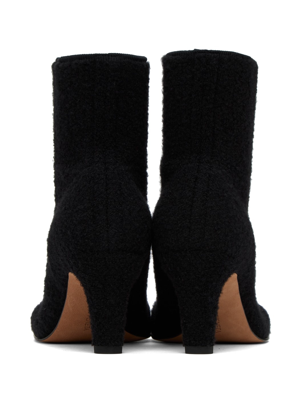 Black Wool Bouclé Boots - 2