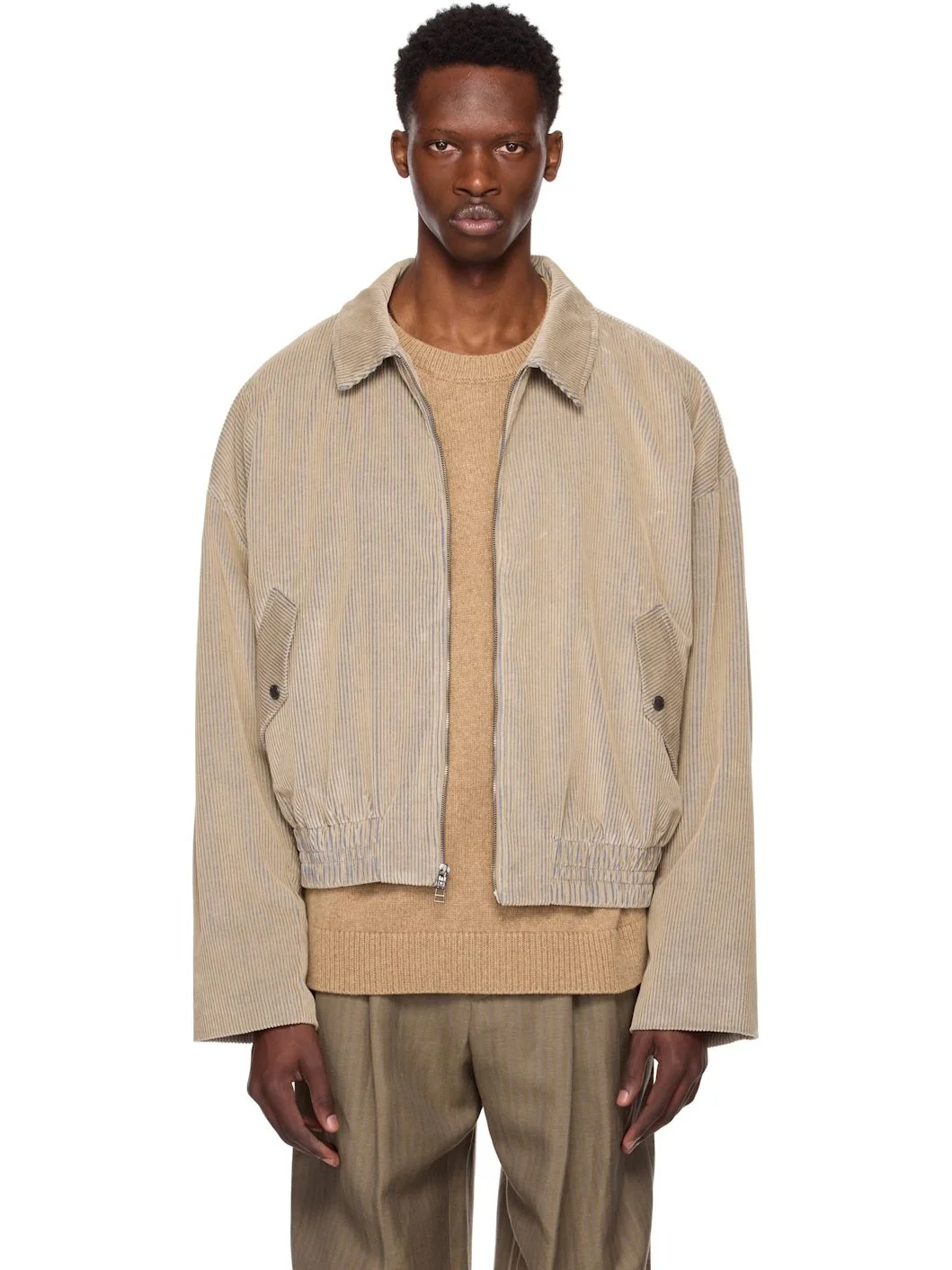 Beige Wale Cord Jacket - 1