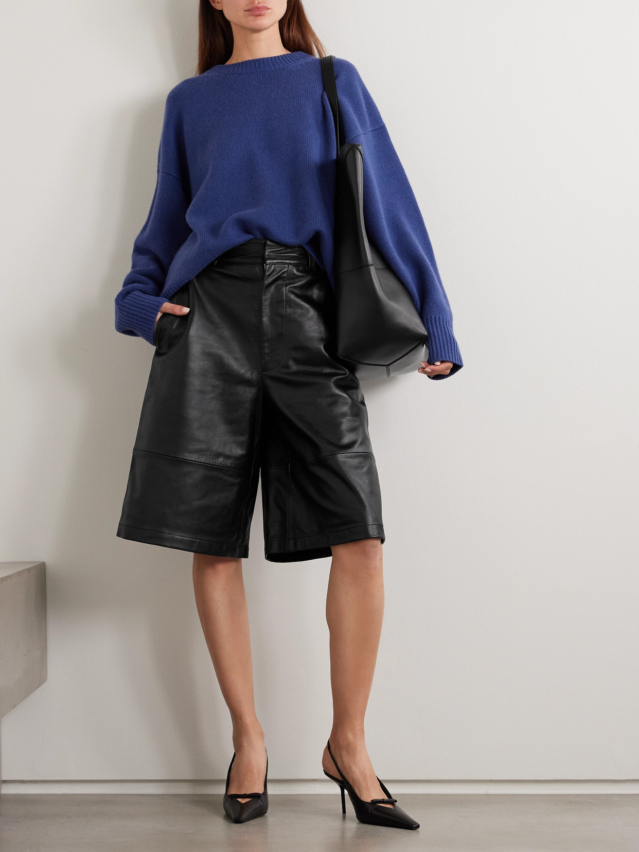 Olivia Paneled Leather Shorts - 2