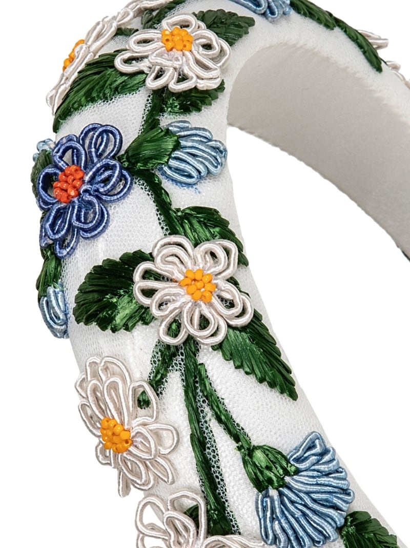 Leida floral-embroidered headband - 2