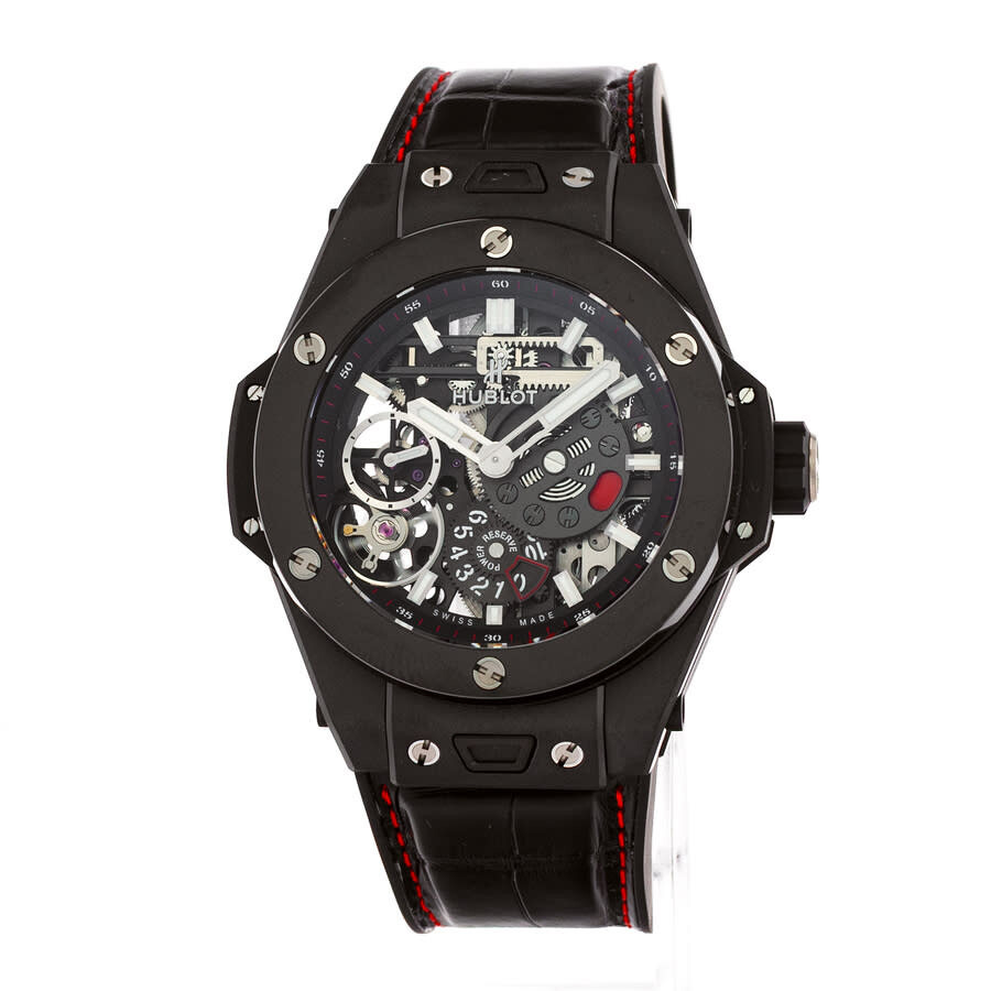 Pre-owned Hublot Big Bang Meca-10 Black Magic Matt Black Skeleton Dial Men's Watch 414.CI.1123.RX - 3