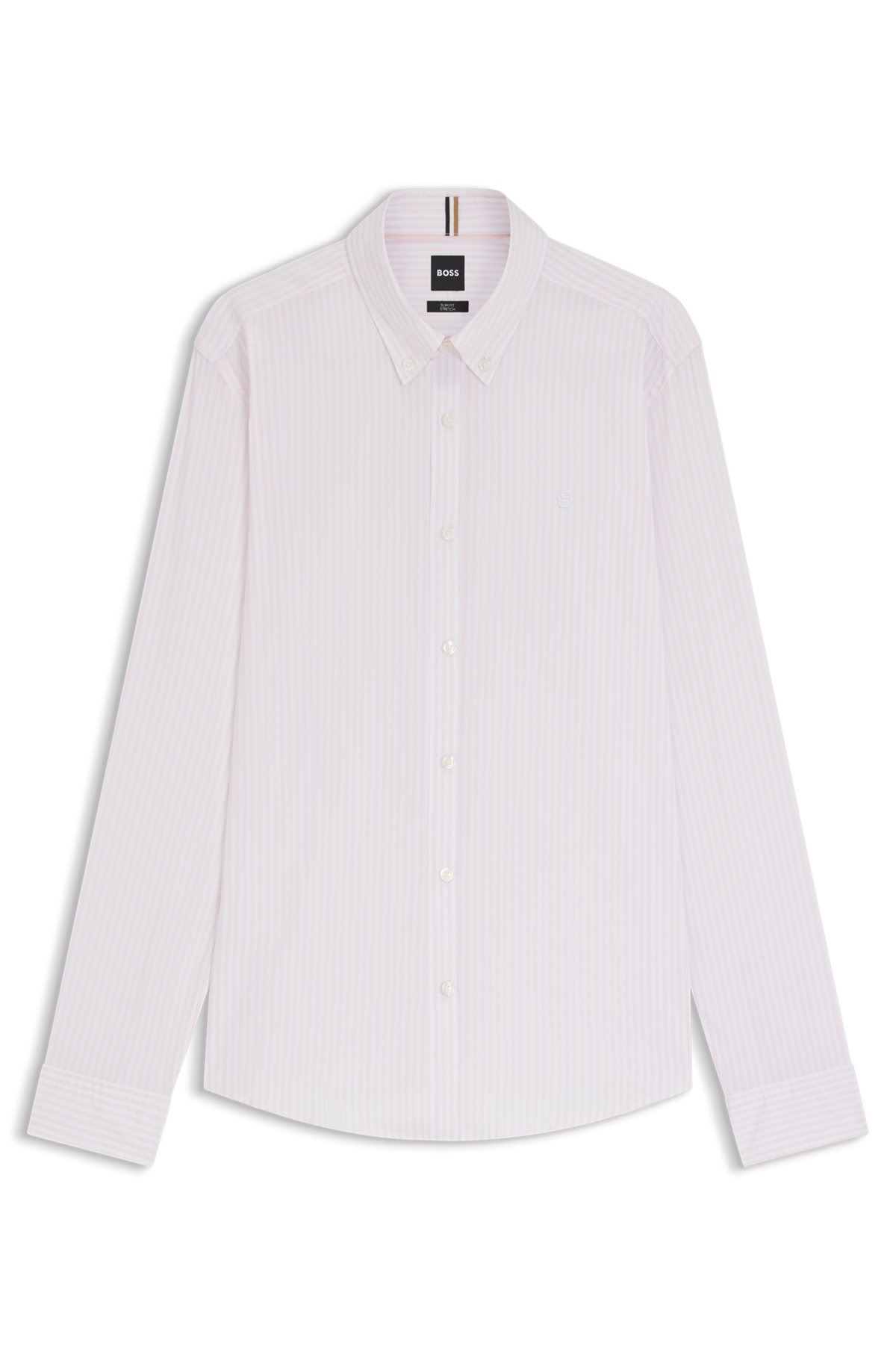 SLIM-FIT SHIRT IN A STRIPED COTTON BLEND - 1