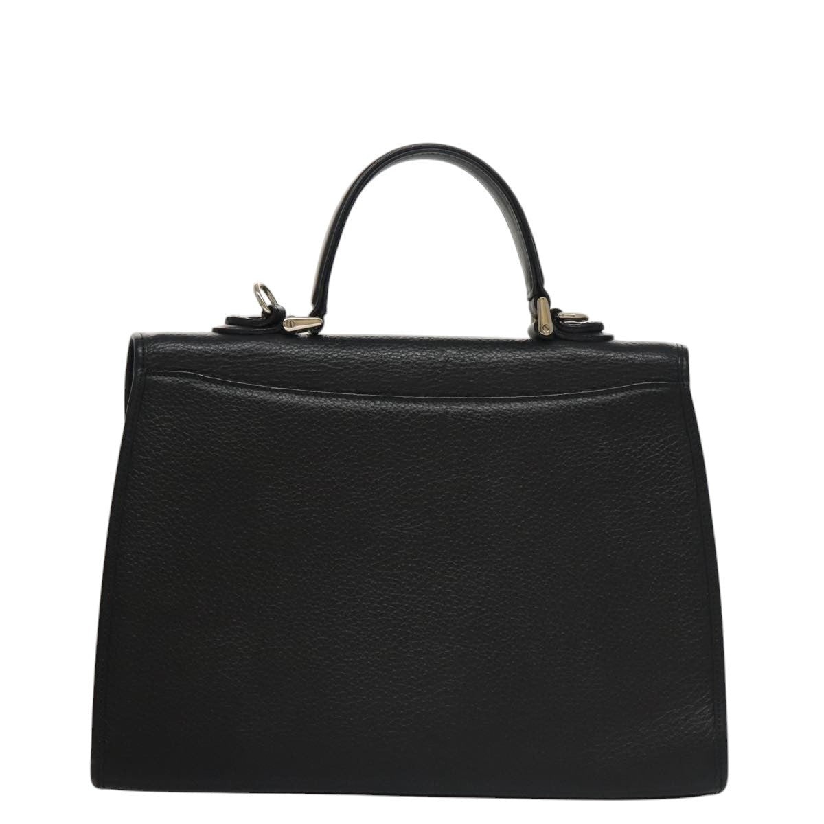 Burberry Hand Bag Leather Black Silver - 2