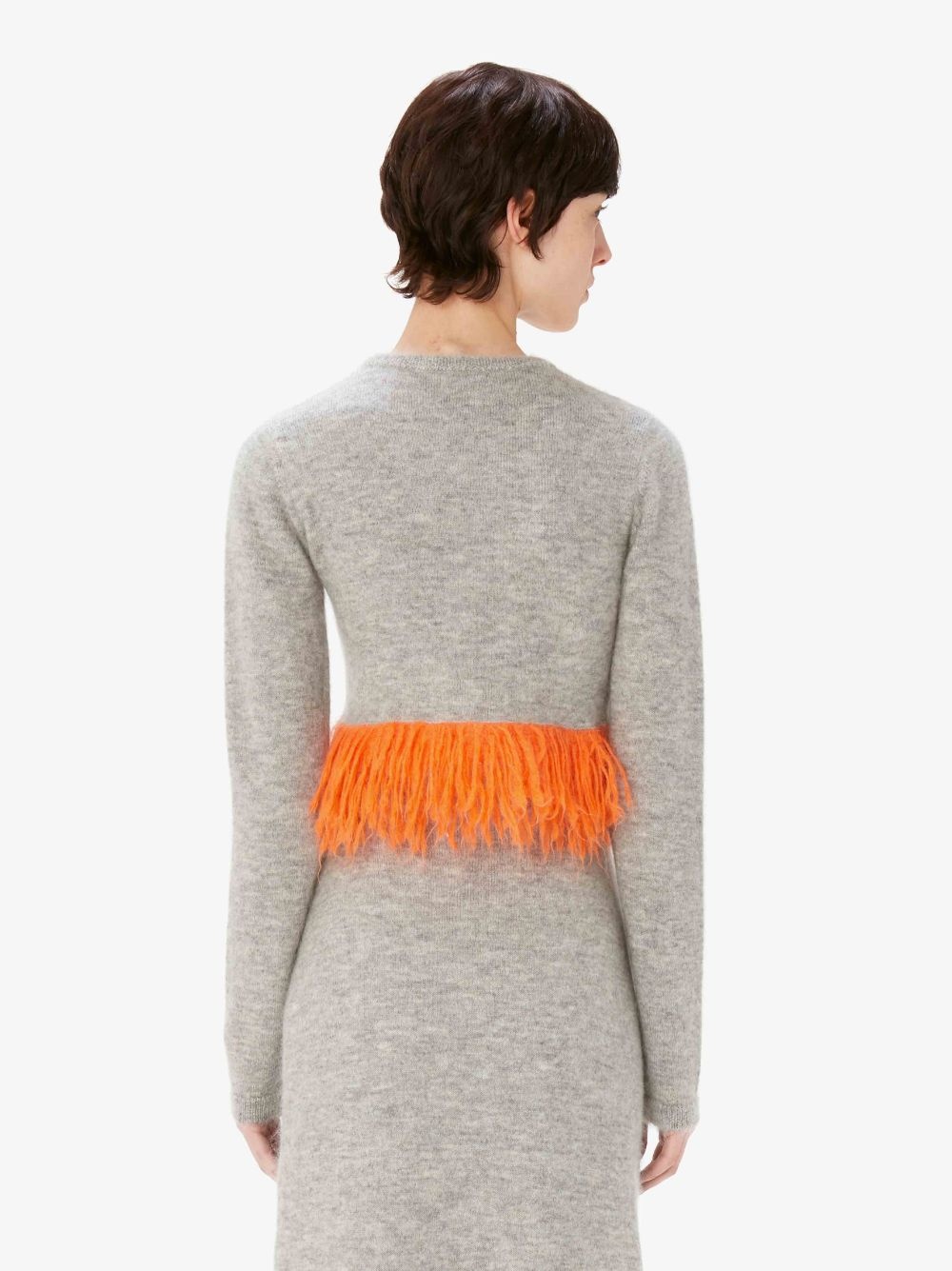 fringed-hem knitted jumper - 3