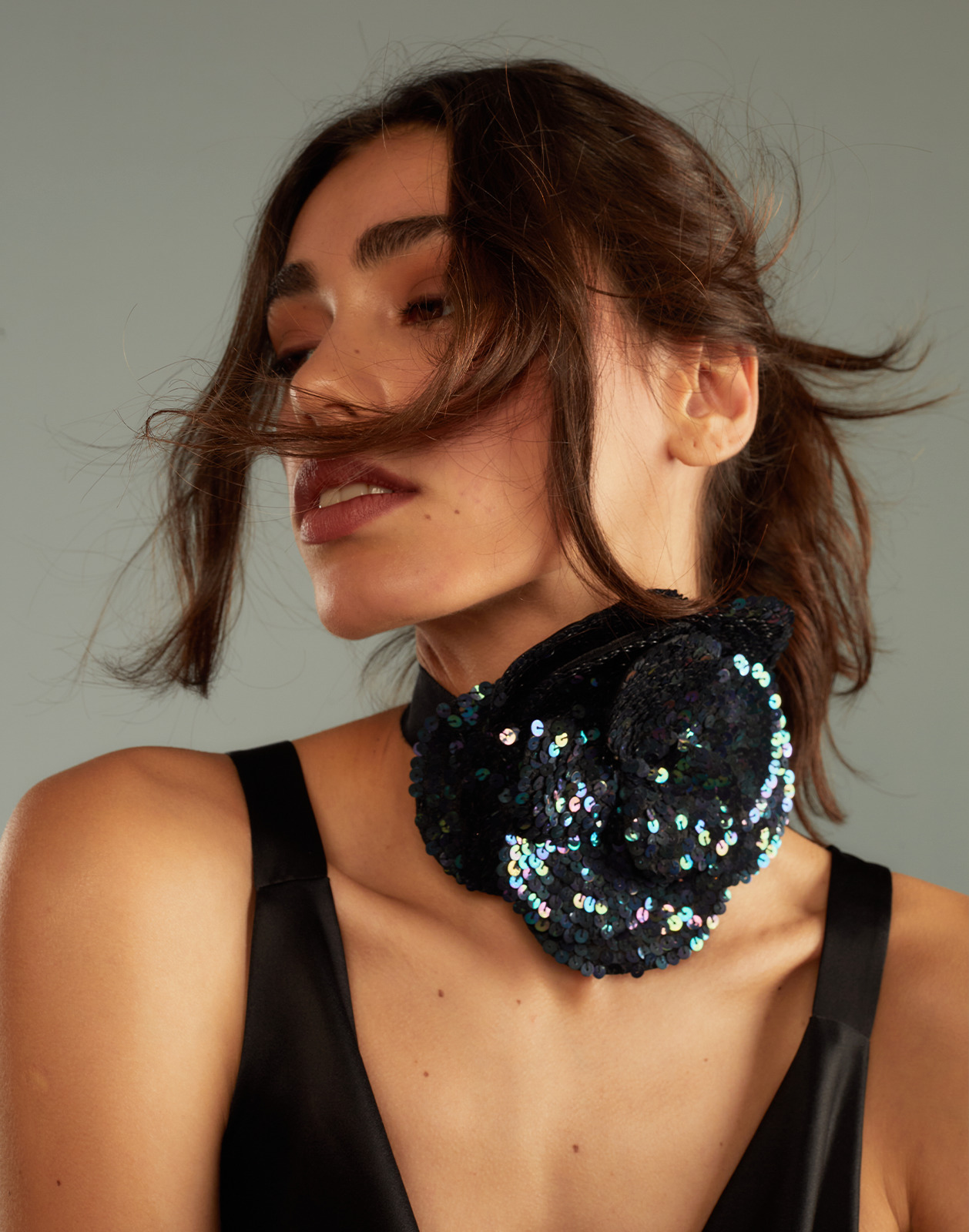 Sequin Flower Tie - 1