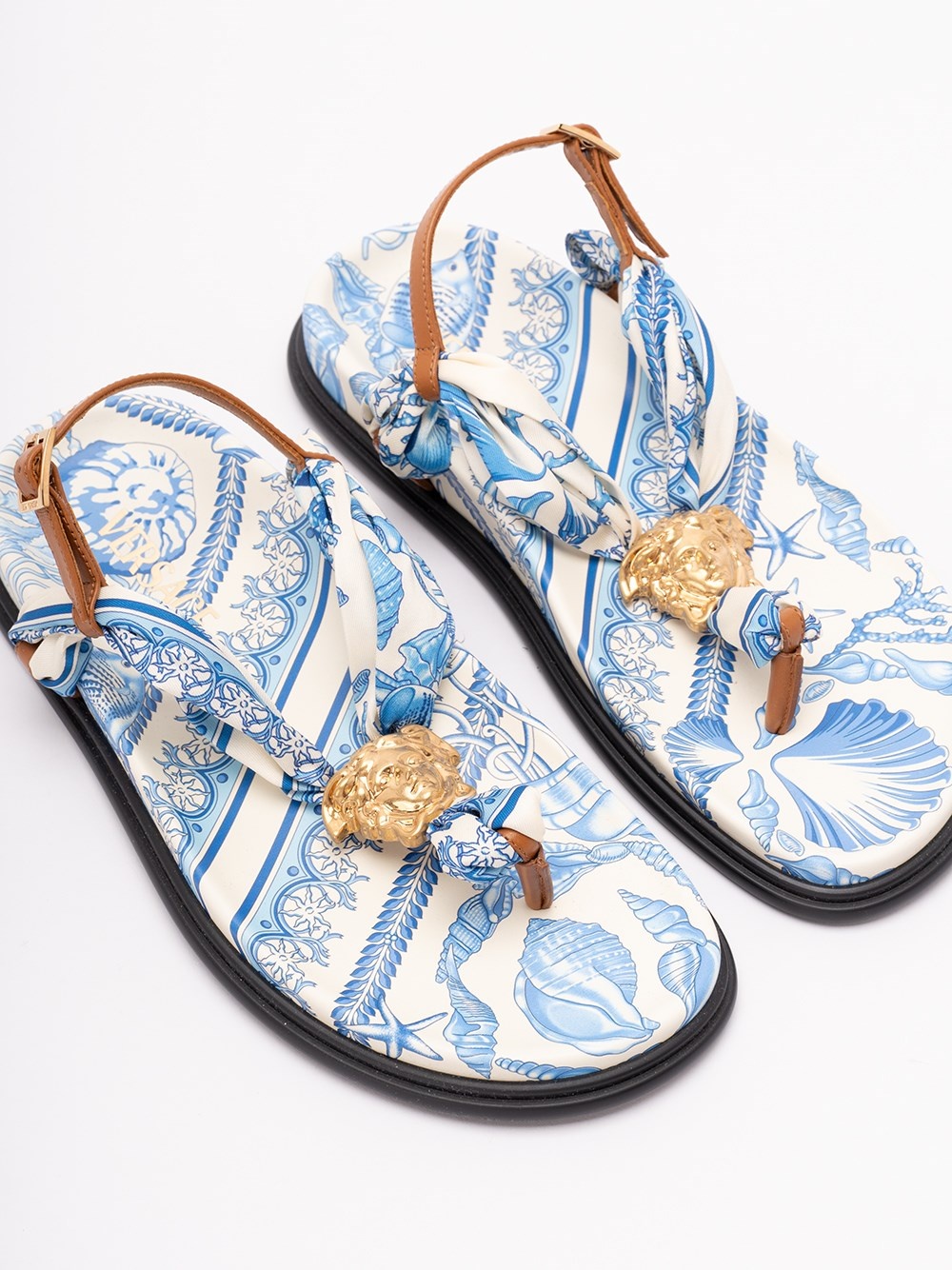 Fabric And Calf Leather Sandals - 5