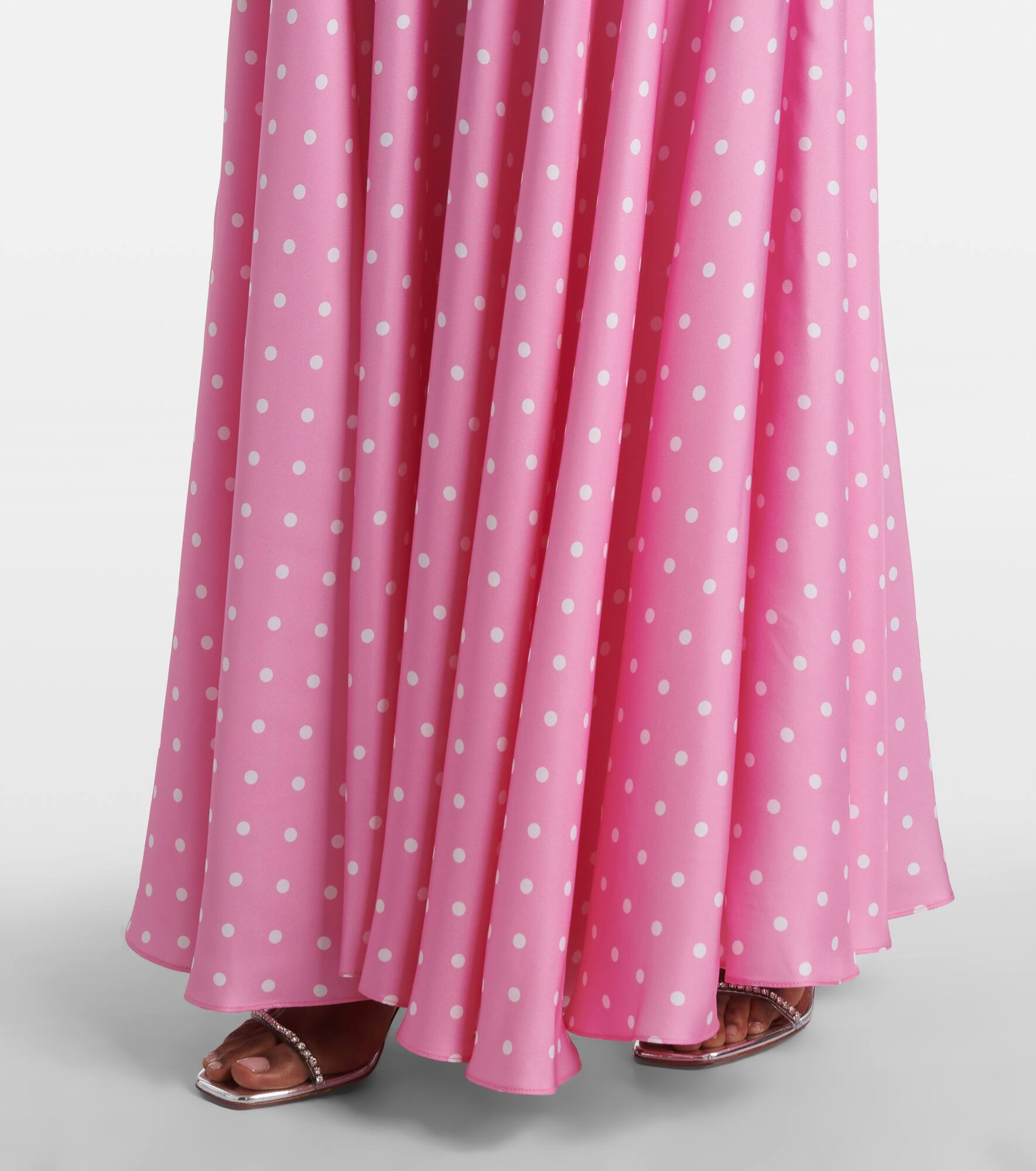 Floral-appliqué silk twill gown - 5