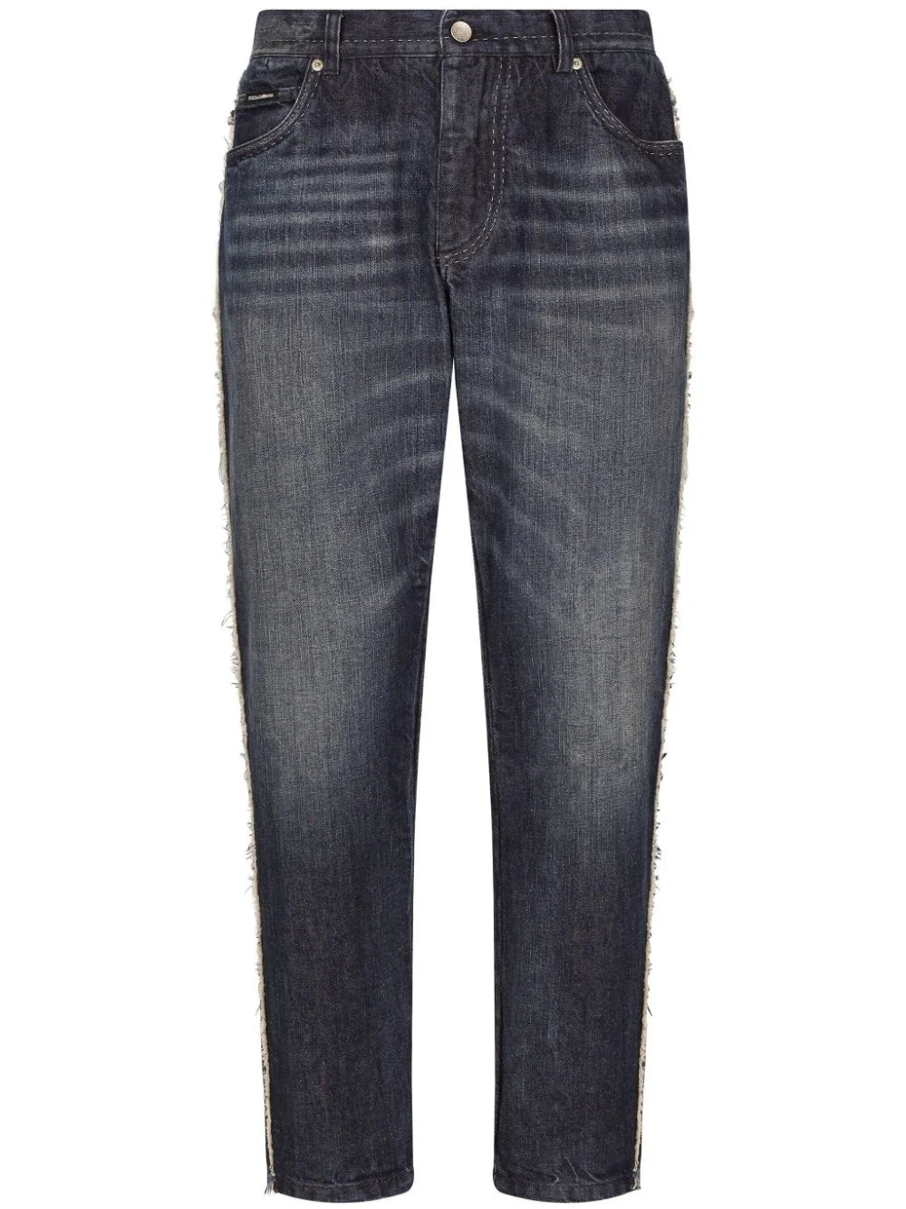 logo-plaque tapered jeans - 1