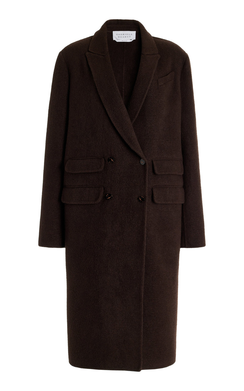 Reed Coat in Chocolate Recycled Cashmere Felt 1