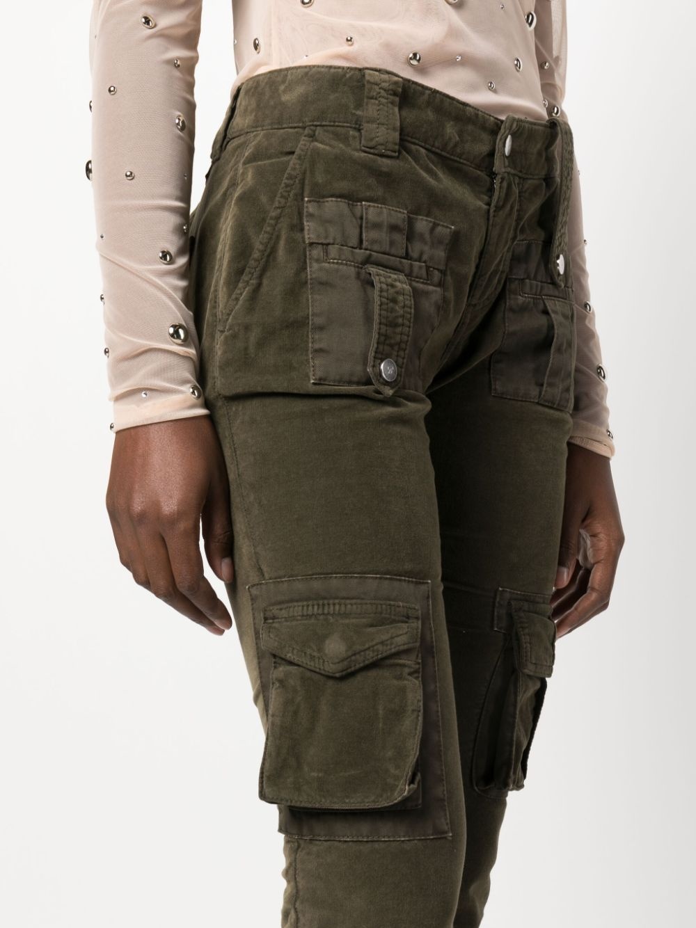 low-rise skinny cargo trousers - 5