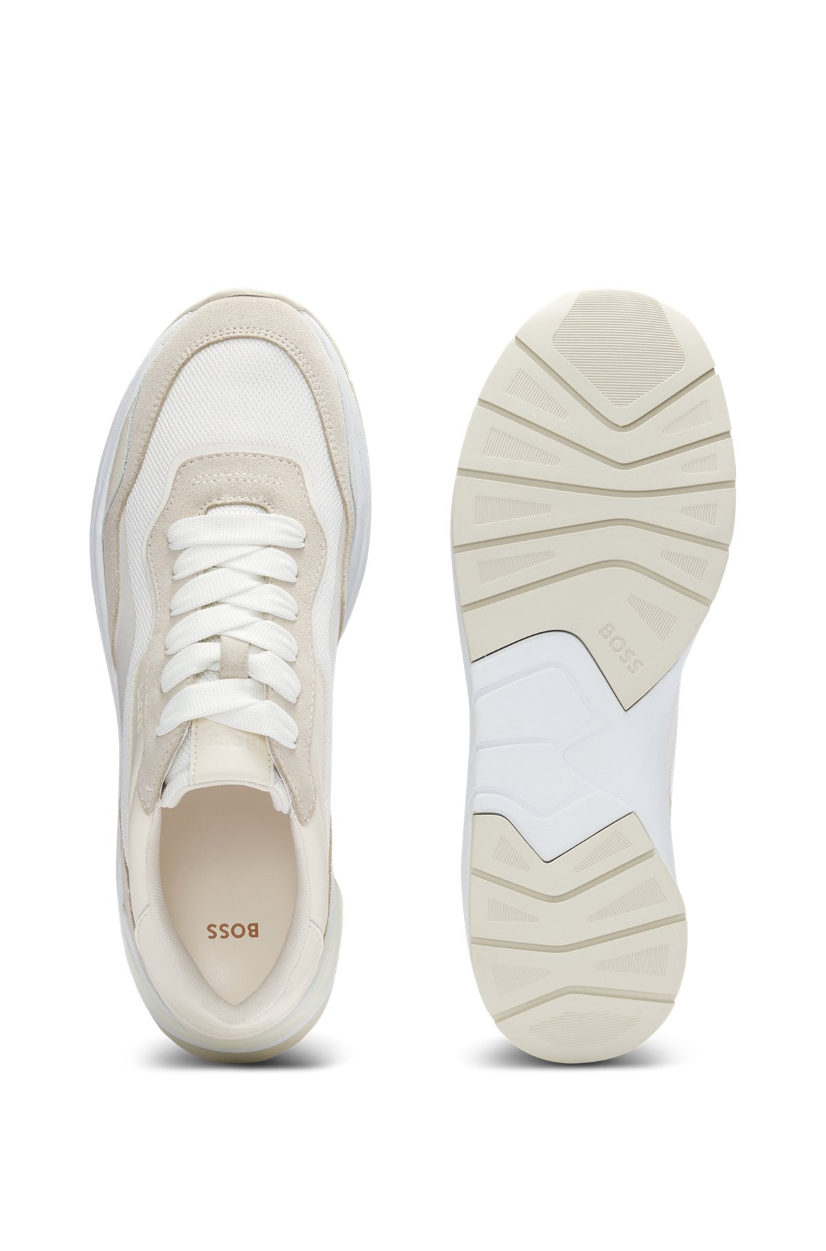 LACE-UP TRAINERS WITH SUEDE, MESH AND FAUX LEATHER - 4