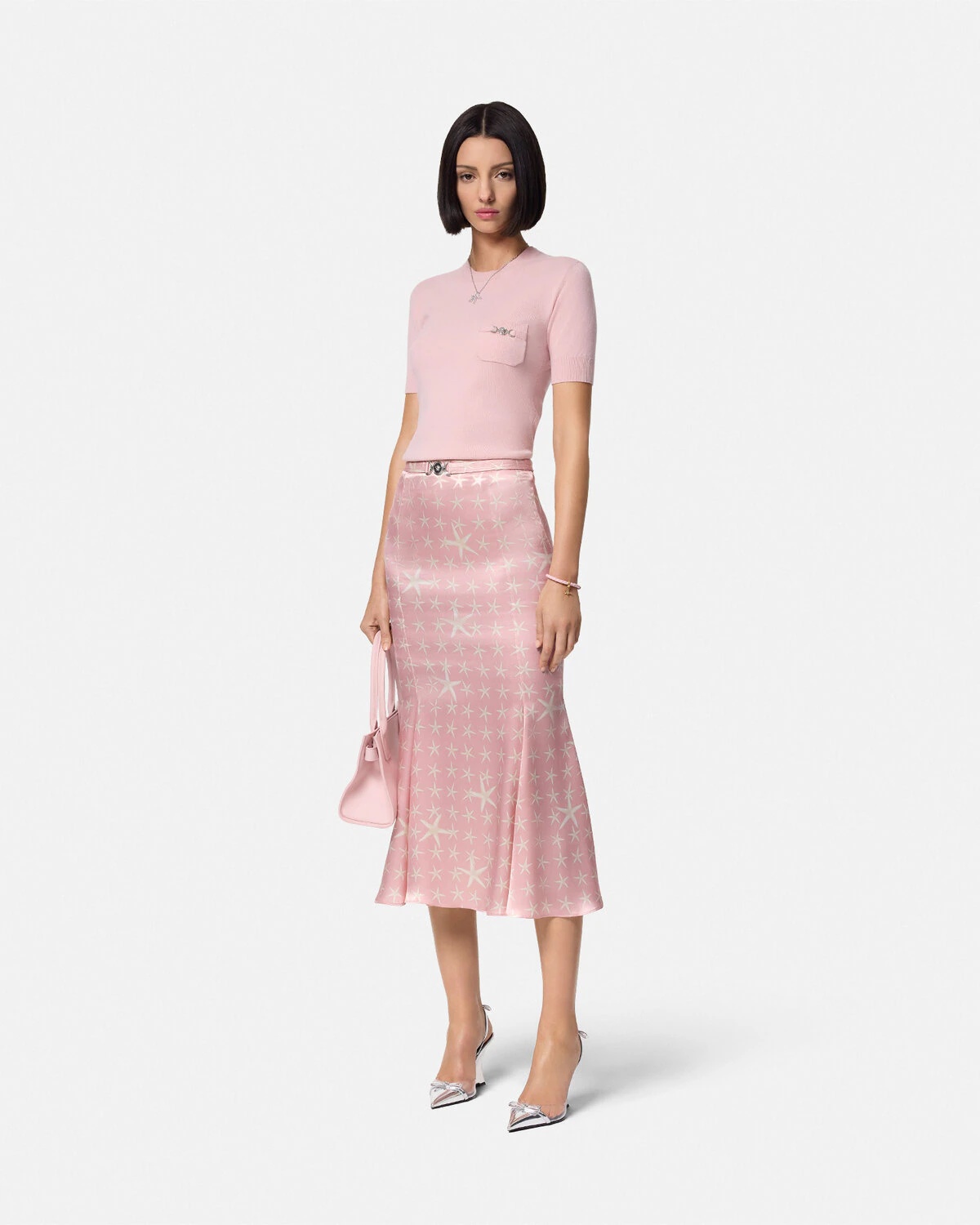 Stella Marina Flowing Silk Midi Skirt - 2