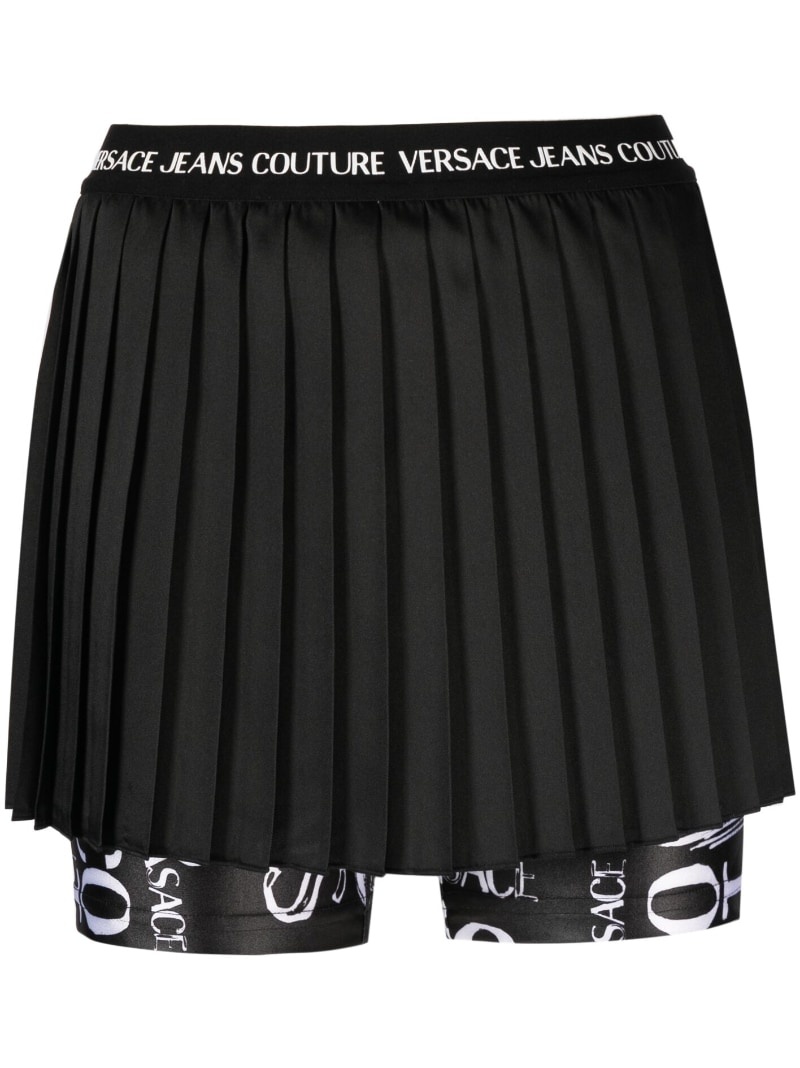 logo waistband pleated skorts - 1