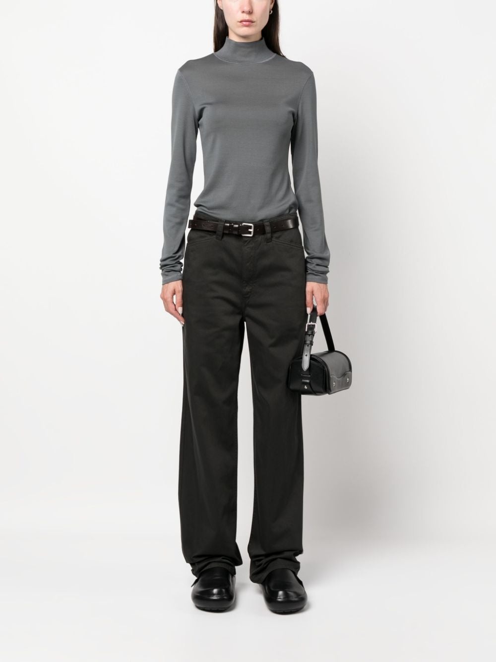 wide-leg cotton trousers - 2