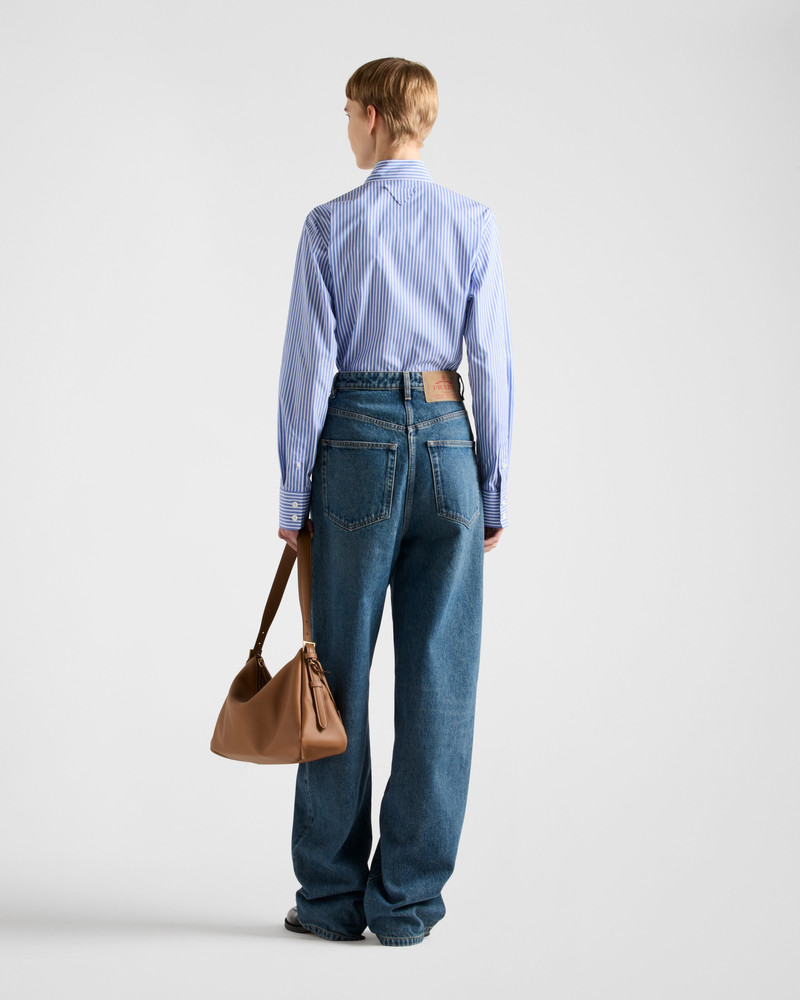 Embroidered stripe poplin shirt 5