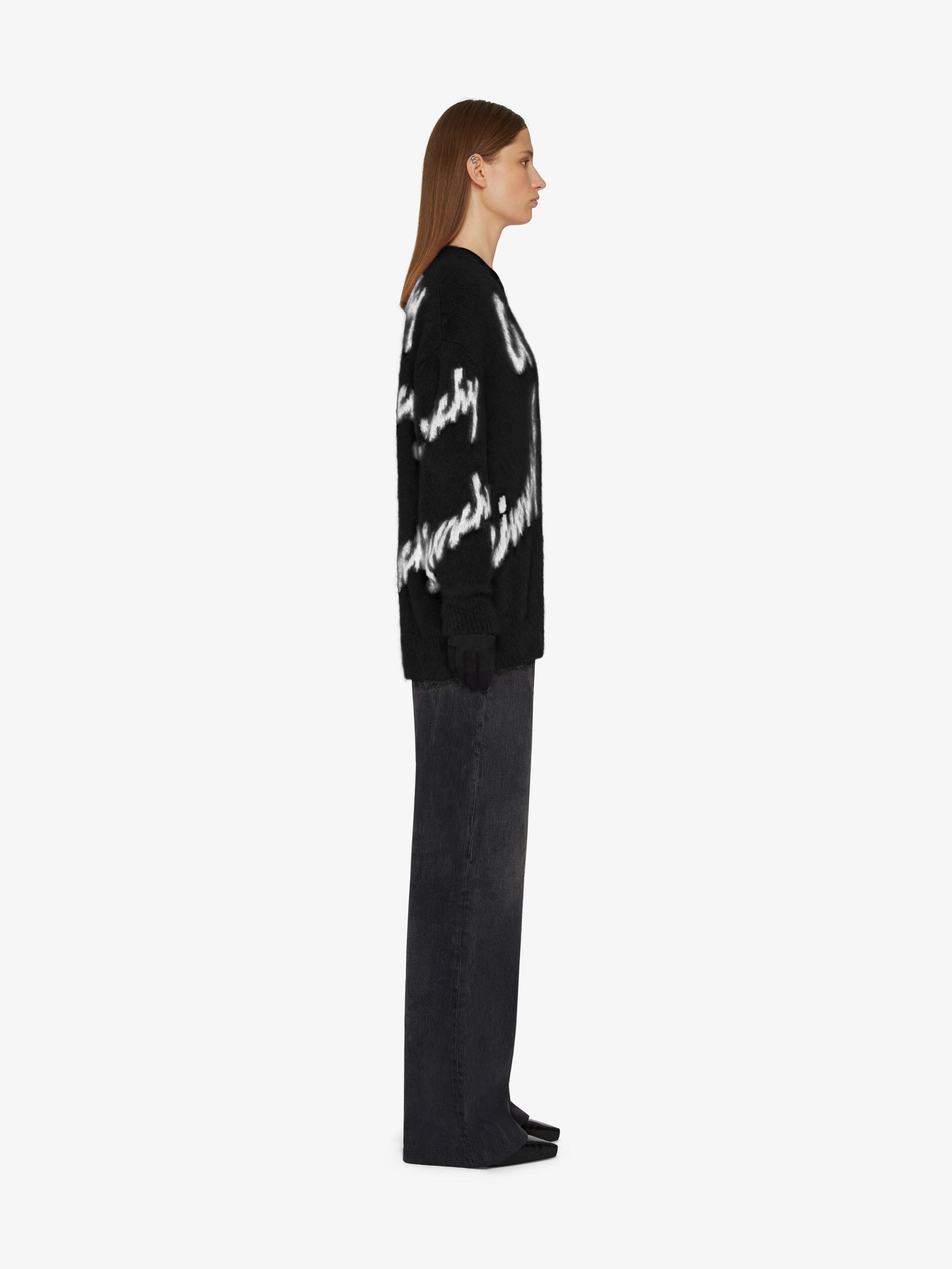 CARDIGAN IN ALL-OVER GIVENCHY INTARSIA MOHAIR AND WOOL - 3