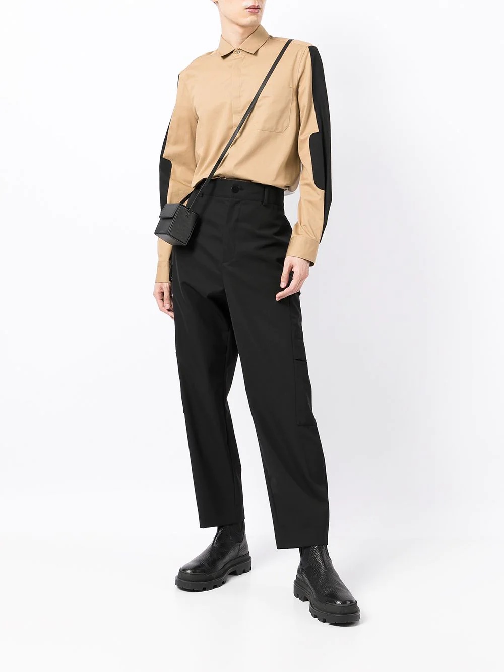 colour-block long-sleeve shirt - 2