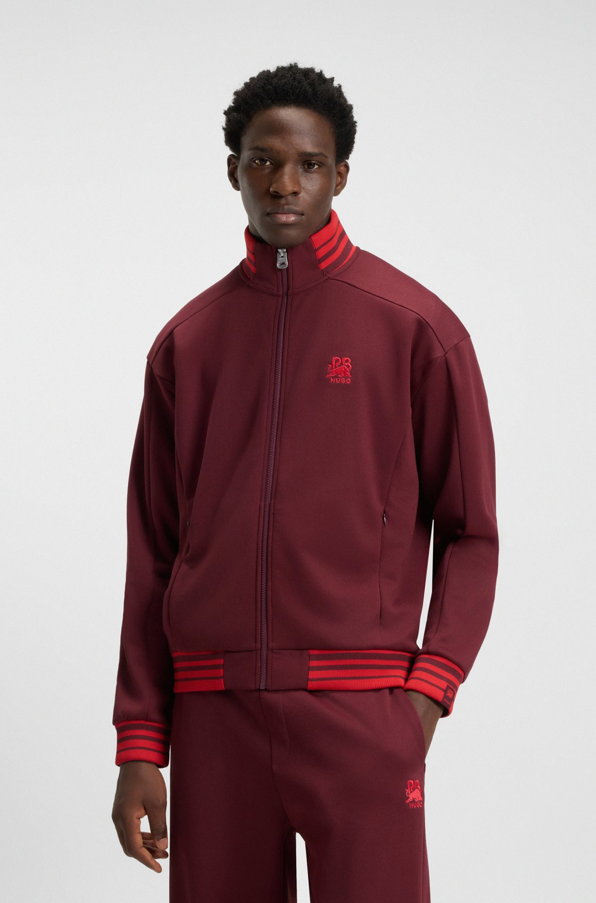 HUGO X RB ZIP-UP SWEATSHIRT WITH BULL-GRAPHIC LOGO - 2
