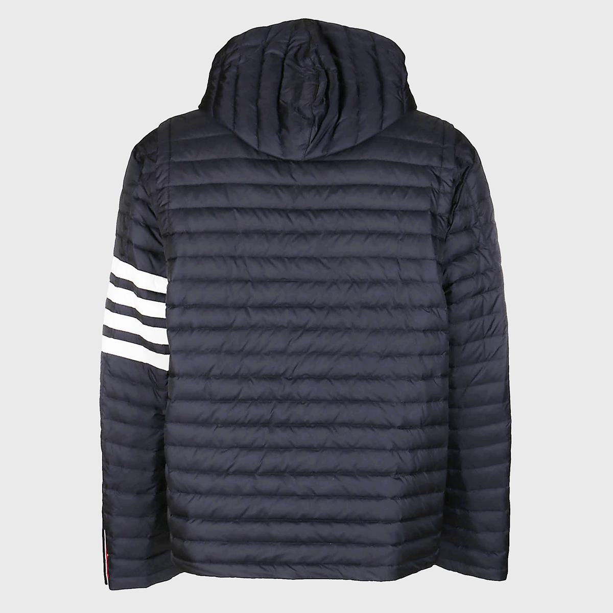 Thom Browne THOM BROWNE NAVY BLUE AND WHITE DOWN JACKET - 2