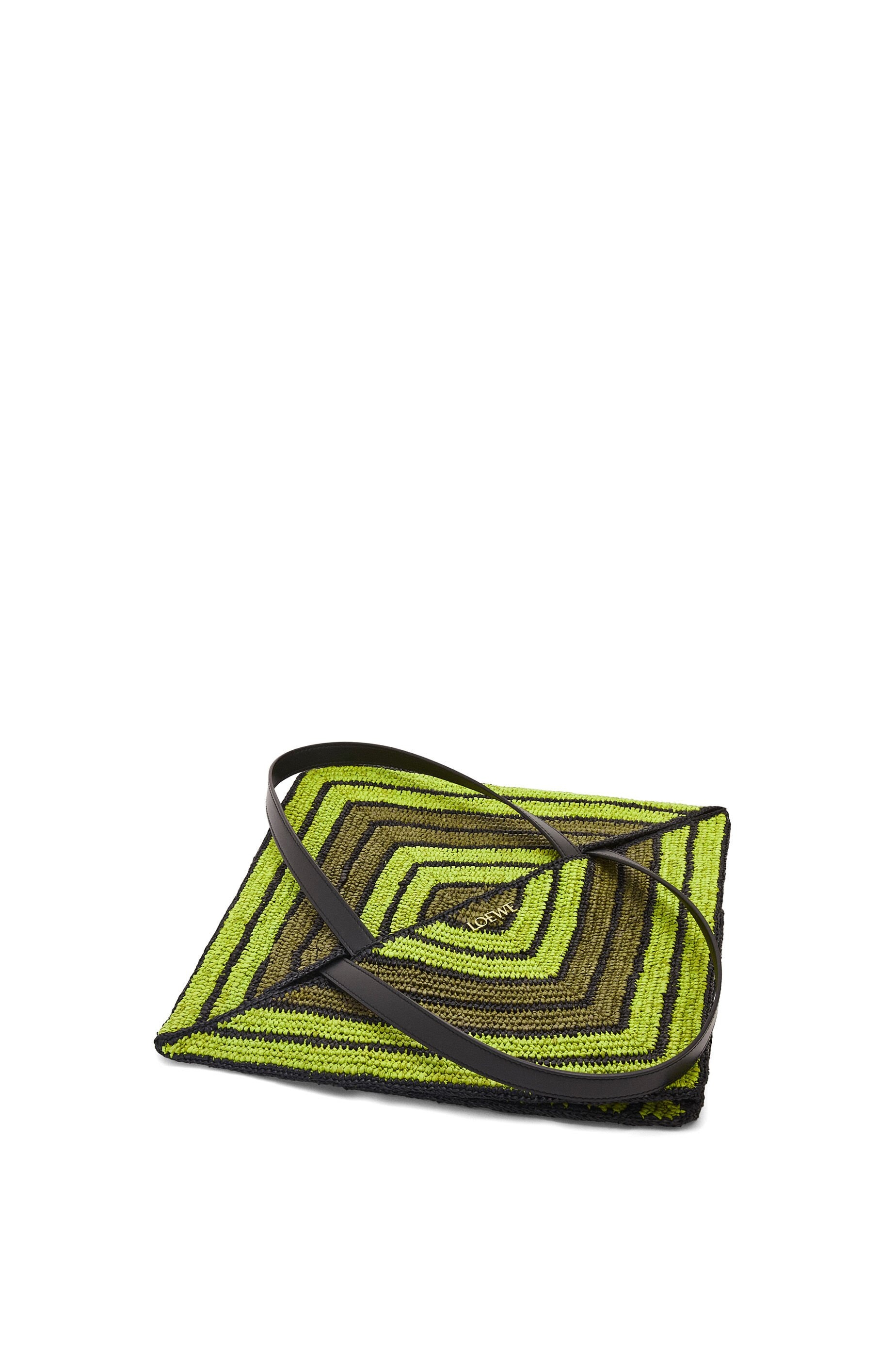 XL Puzzle Fold Tote in raffia - 6