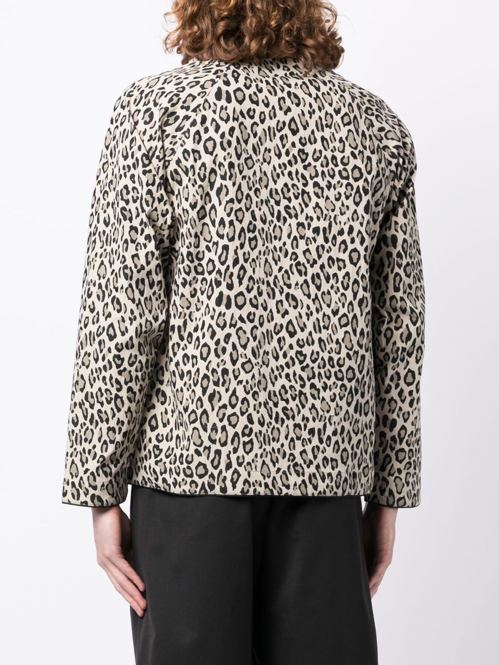 LEOPARD-PRINT V-NECK SHIRT - 2