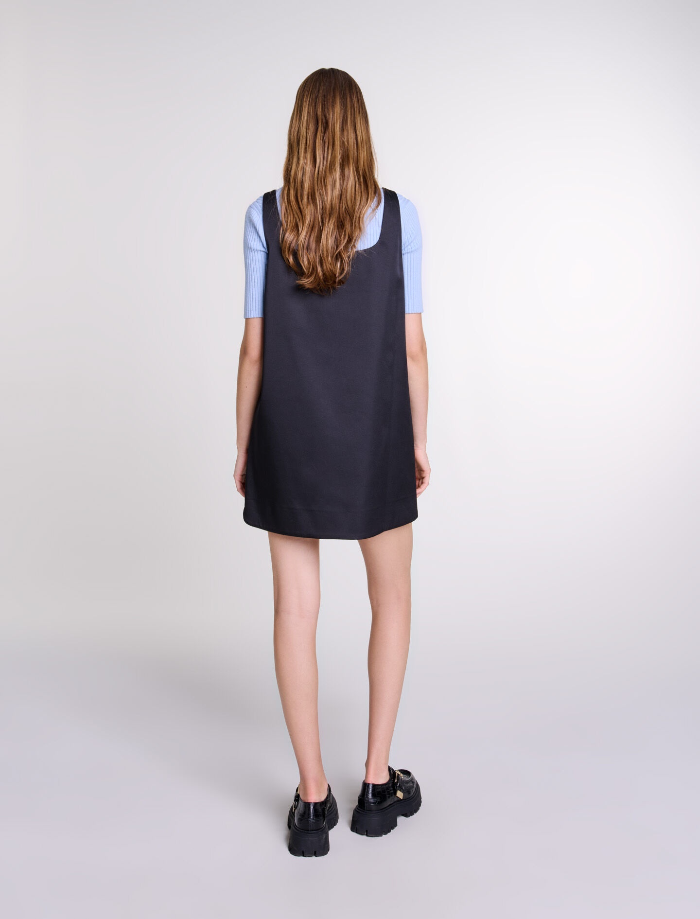 Satin pinafore dress - 4