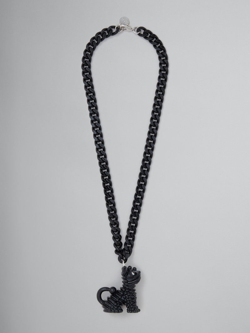 ENAMELLED NECKLACE WITH DOG CHARM 1