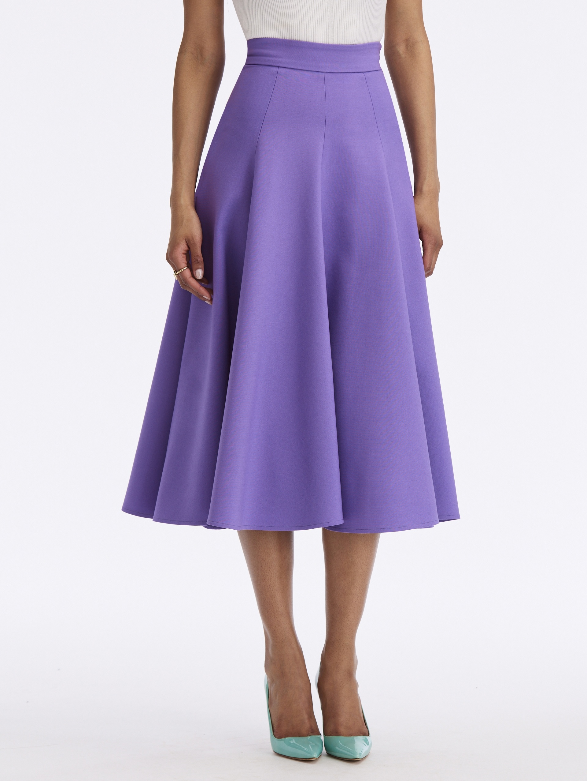 DOUBLE-FACED STRETCH WOOL SKIRT - 3