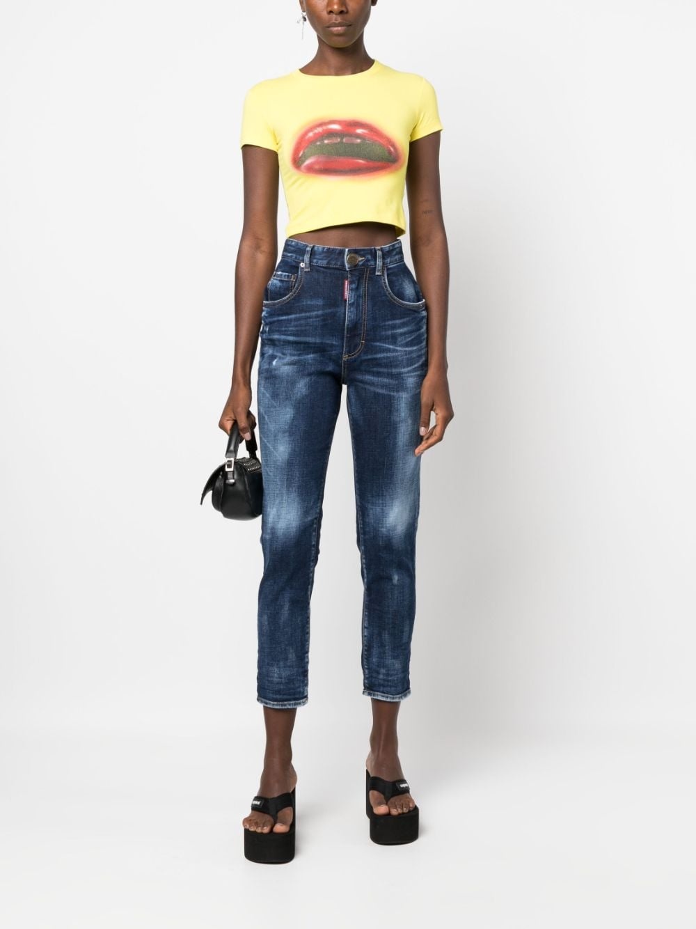 high-waist cropped jeans - 2