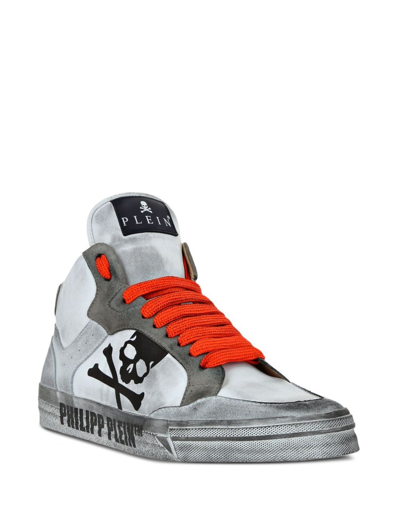 PHILIPP PLEIN skull-motif hi-top sneakers outlook