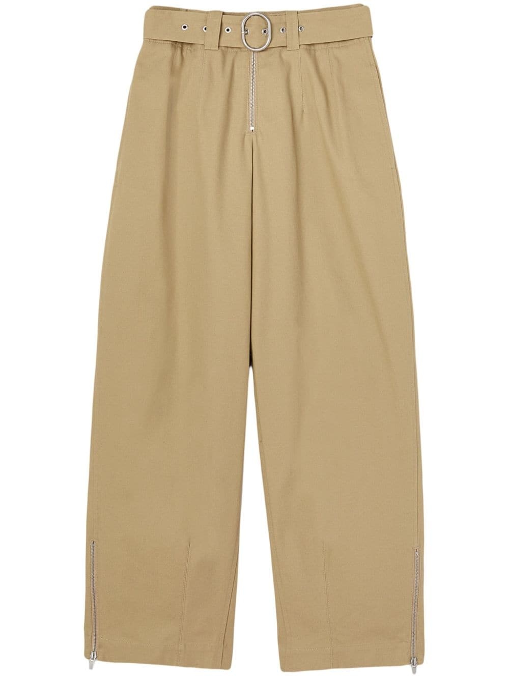 straight-leg cotton trousers - 1