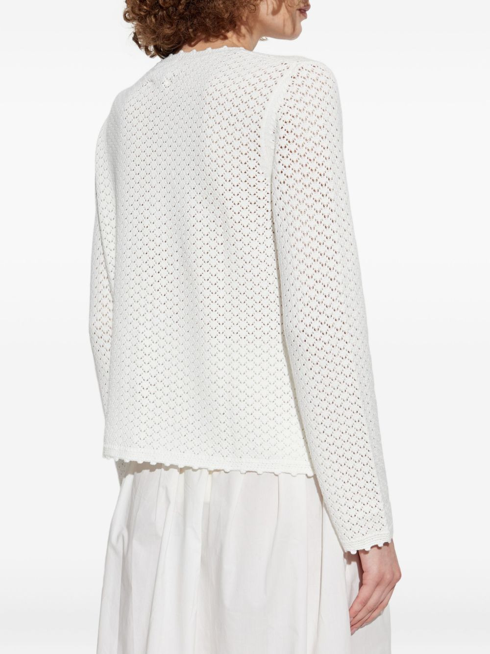crochet-detail buttoned cardigan - 4