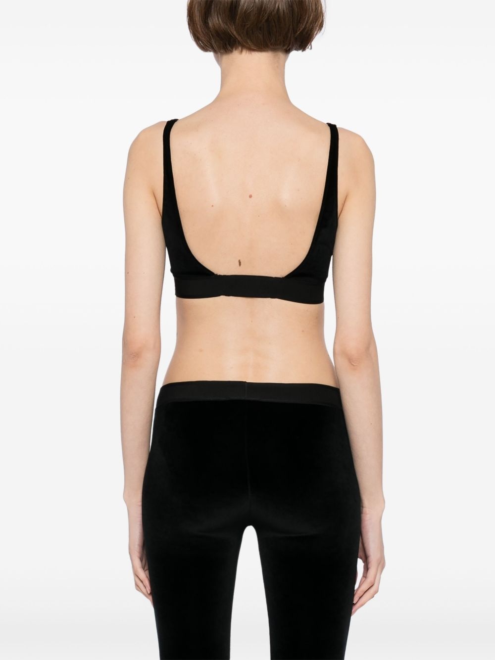 velvet cropped top - 4