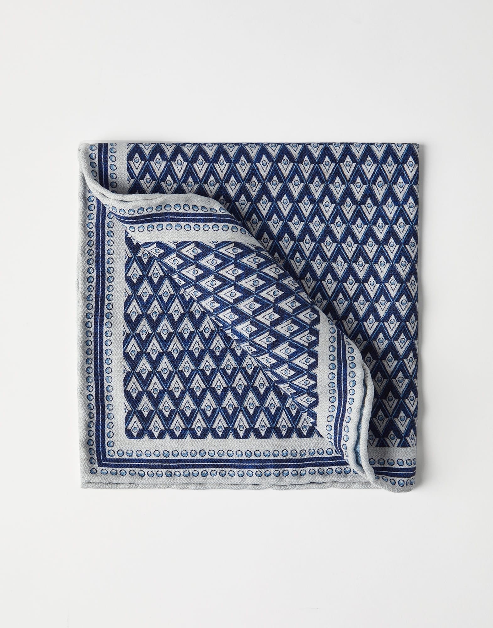 Silk pocket square with geometric design - 1