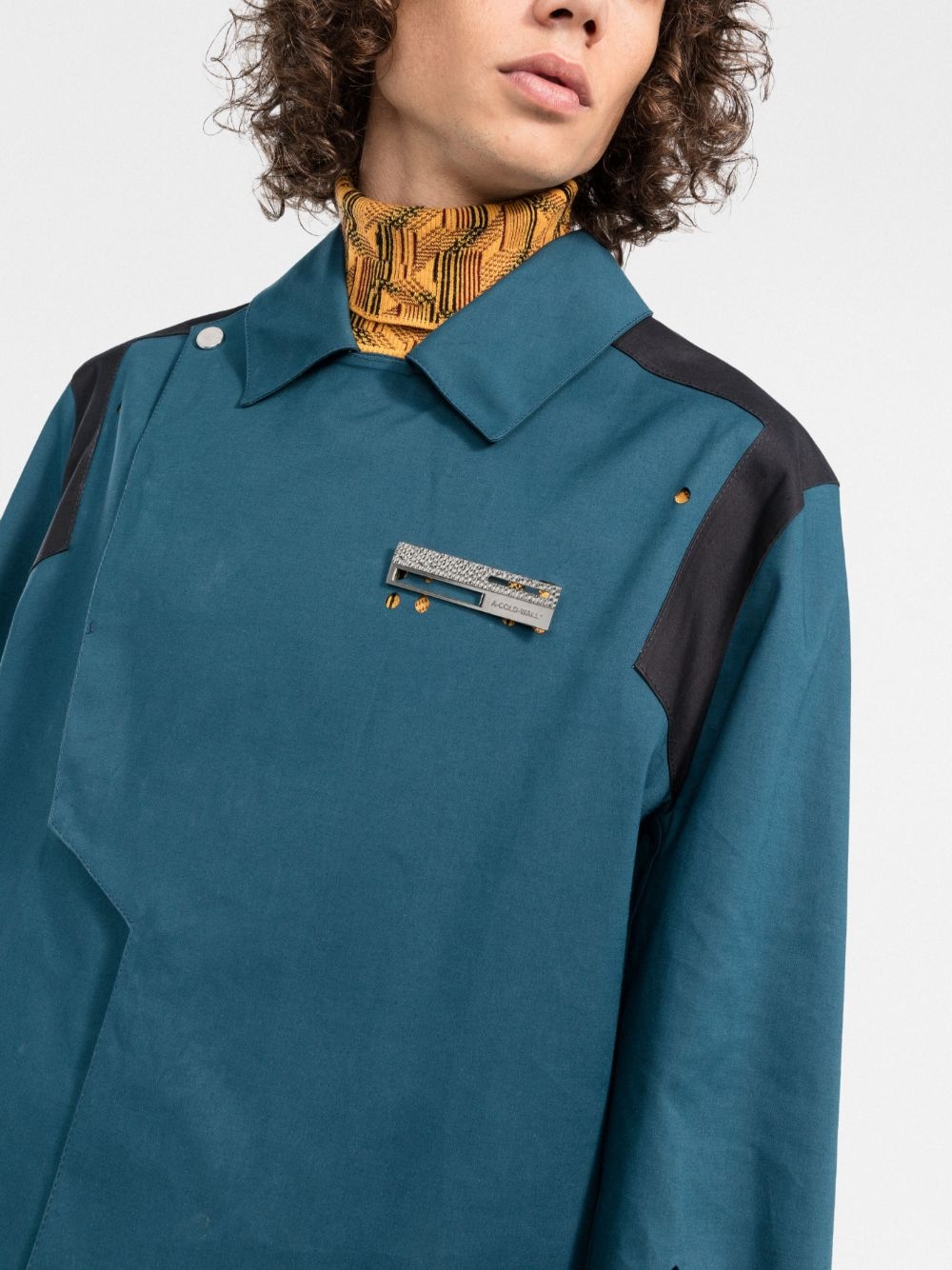 logo-badge longline trench coat - 5