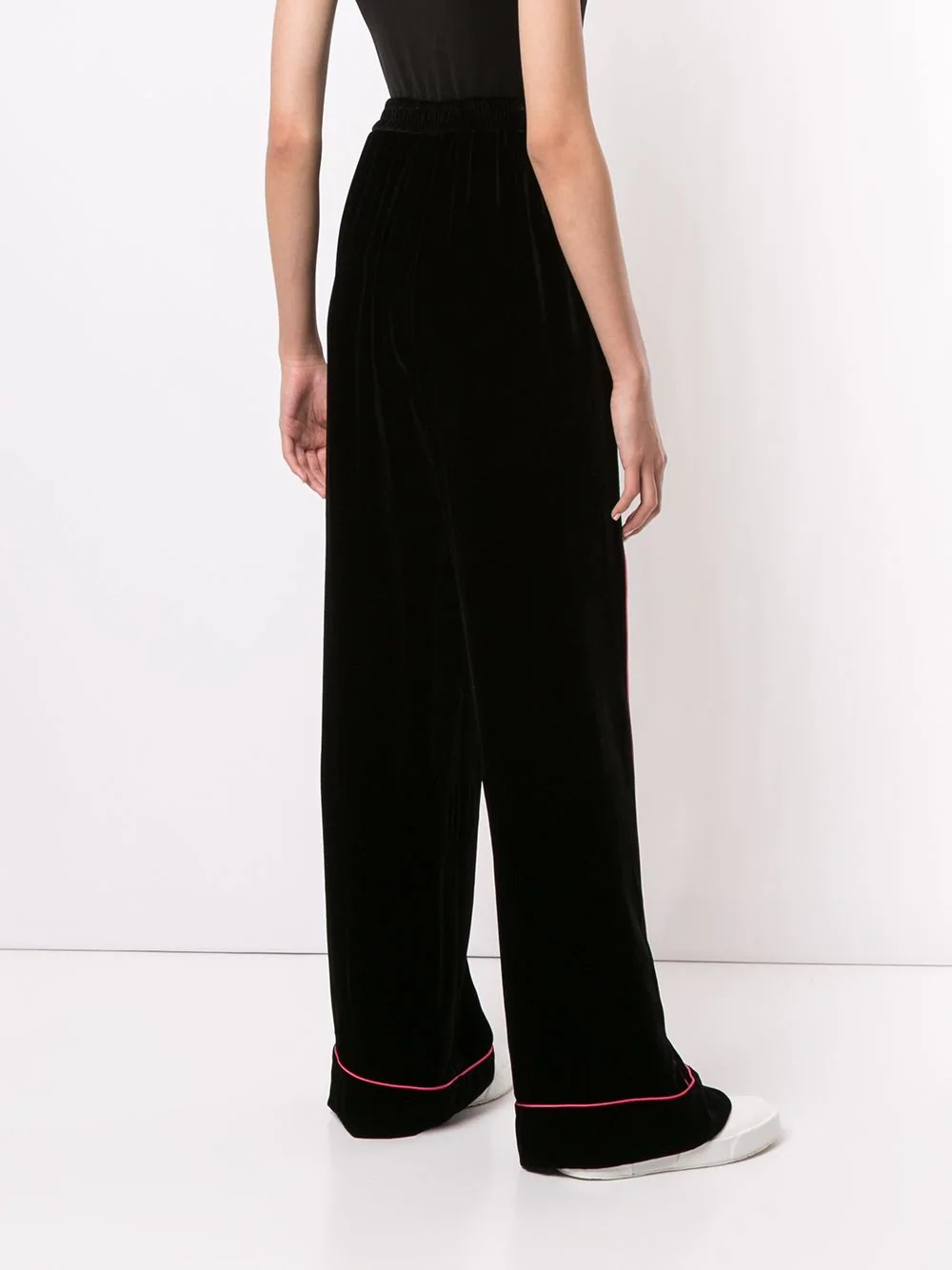 velvet piped trousers - 4