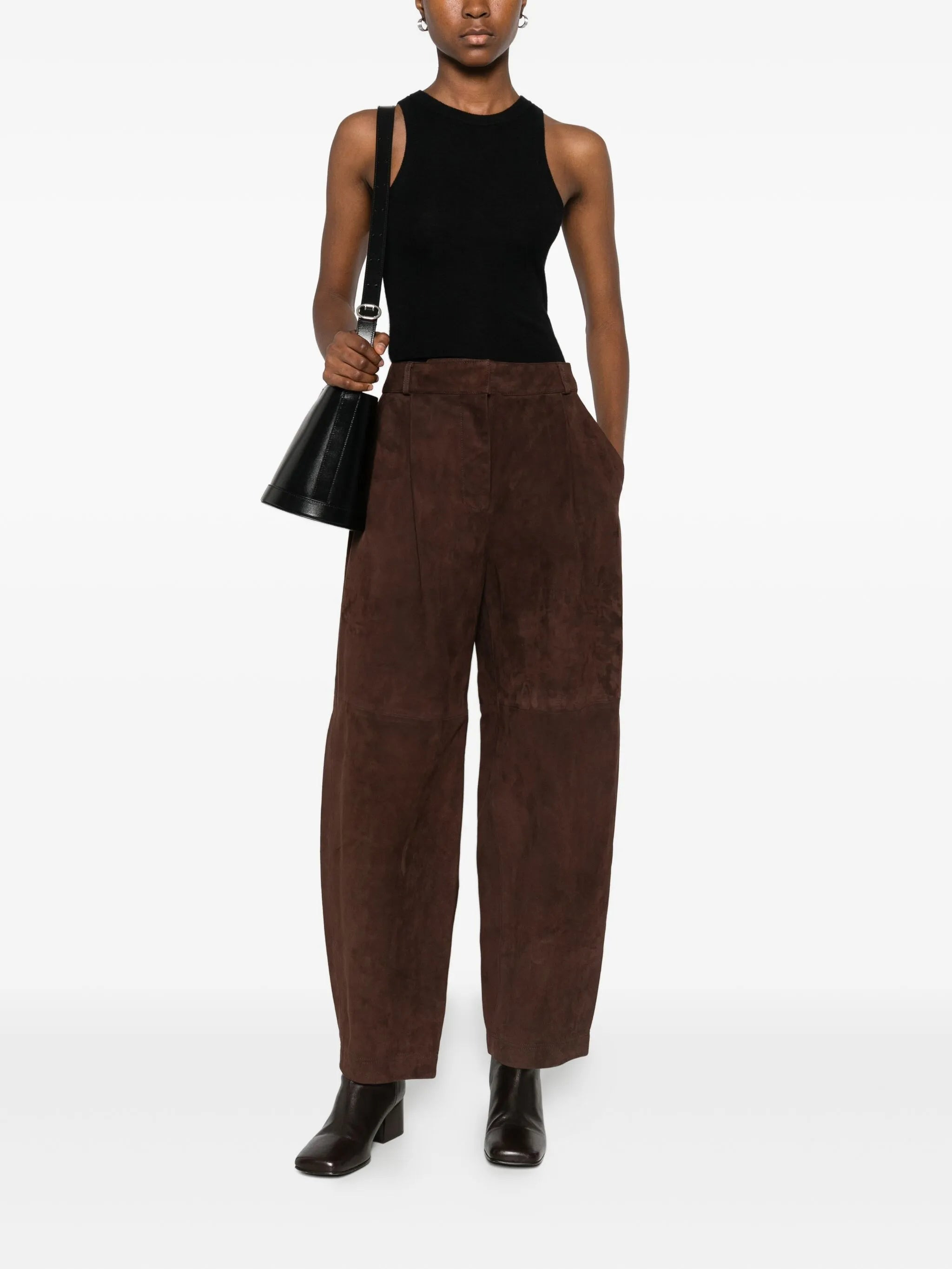 Co Pleated Suede Trousers - 2