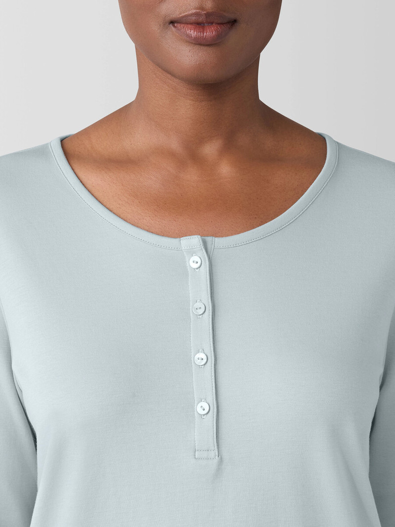 Organic Cotton Interlock Henley Sleep Top 4
