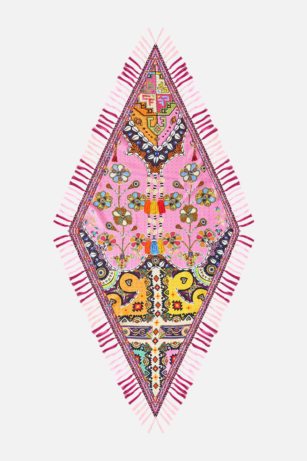 DIAMOND SCARF WITH TASSELS - 3