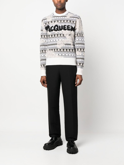 Alexander McQueen intarsia-pattern jumper outlook