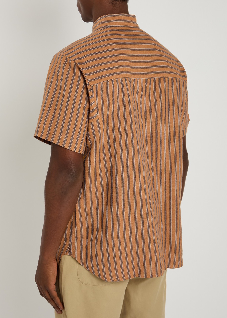 Oliver Spencer Gassison Striped Linen-blend Shirt - 3