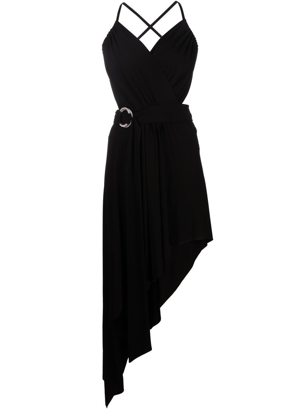 asymmetric draped dress - 1