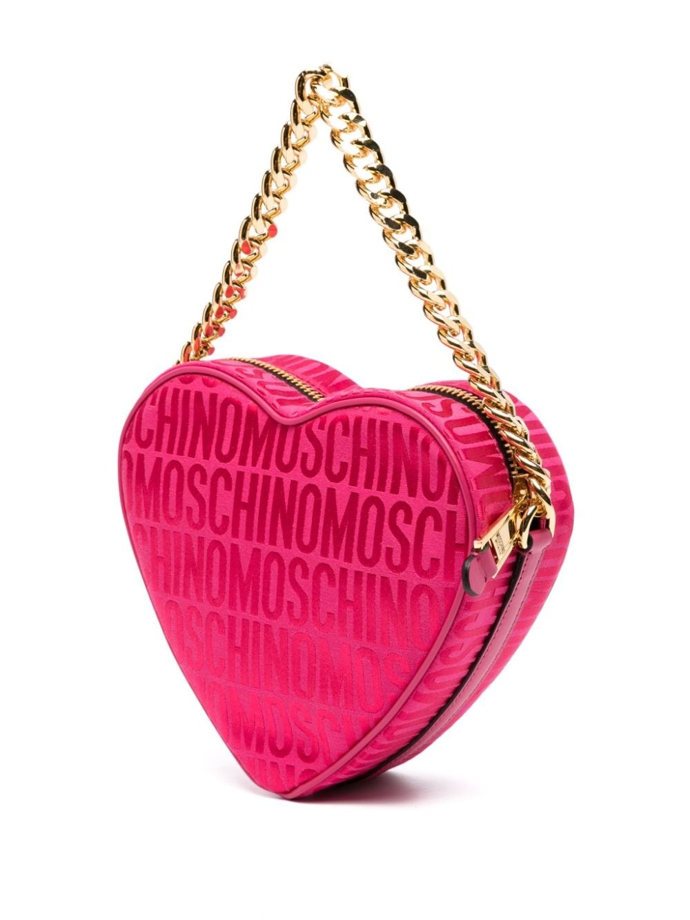 logo-jacquard heart shoulder bag - 3