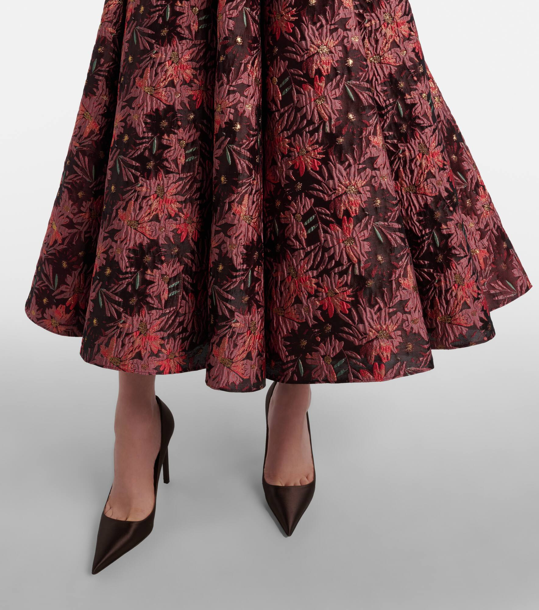 Rousseau floral brocade midi dress - 5