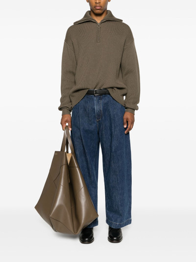 Studio Nicholson blue pleated wide-leg jeans outlook