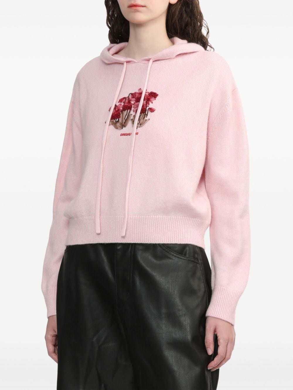 floral-embroidered hoodie - 3