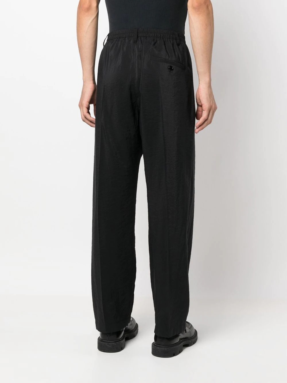 pleat-detail straight trousers - 4