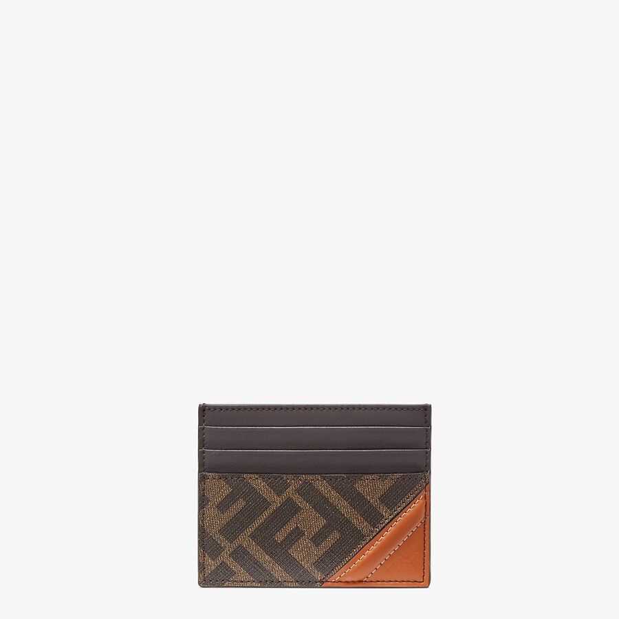 Brown fabric card holder - 1